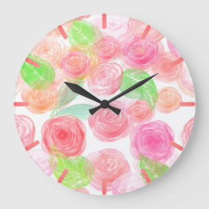 Airy Roses Large Clock