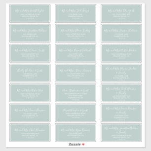 Airy Sage Green Wedding Guest Address Labels