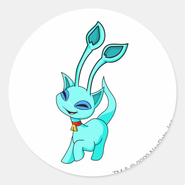 Aisha Blue Classic Round Sticker (Front)