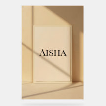 Aisha Elegant Name Poster – Personalized Typograph