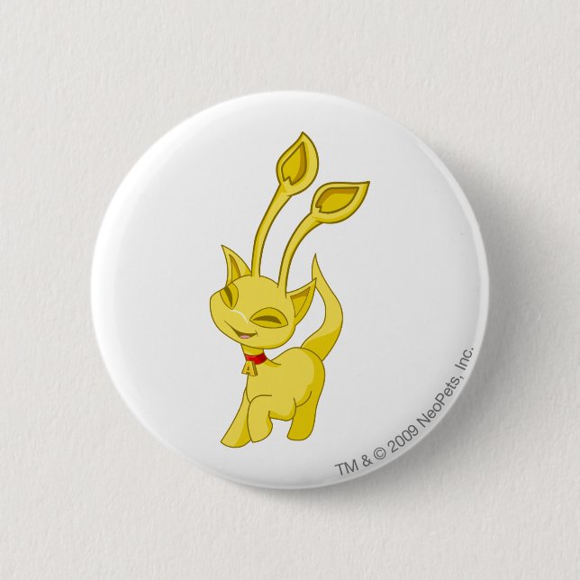 Aisha Gold 2 Inch Round Button (Front)