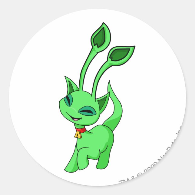 Aisha Green Classic Round Sticker (Front)