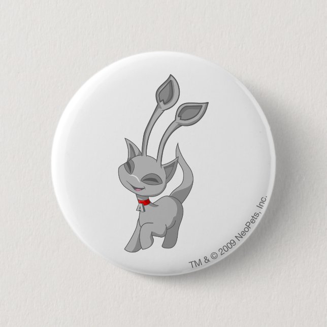 Aisha Silver 2 Inch Round Button (Front)