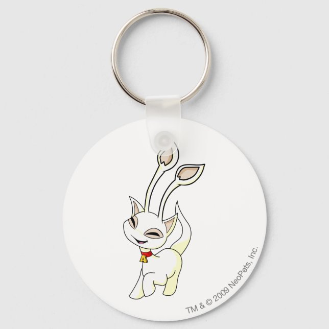 Aisha White Keychain (Front)