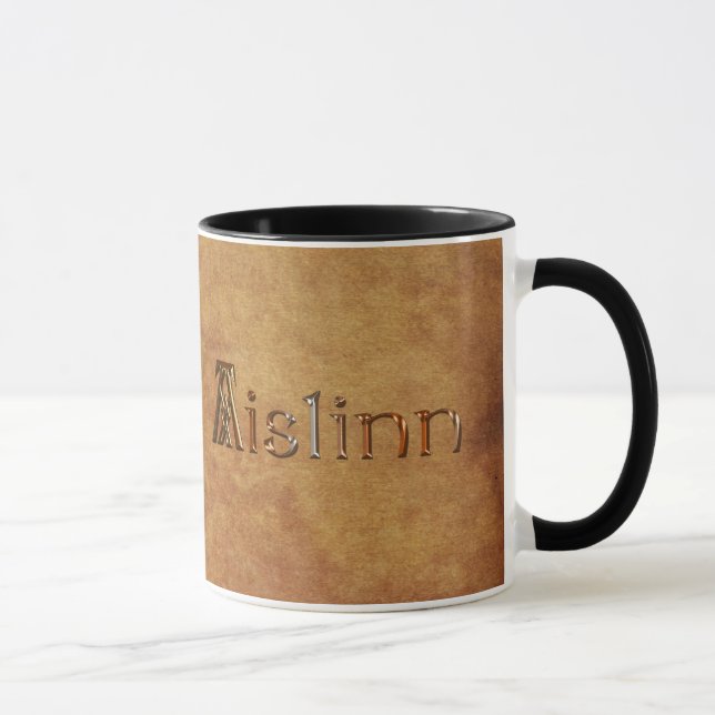 AISLINN Nom Marqué Cadeau Boire Mug (Droite)