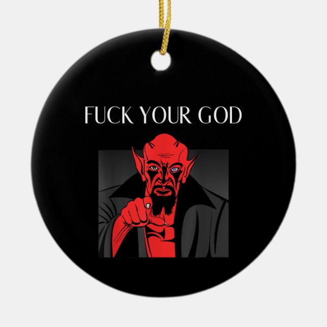 Aist Goat Satan Baphomet GIft Ceramic Ornament (Front)