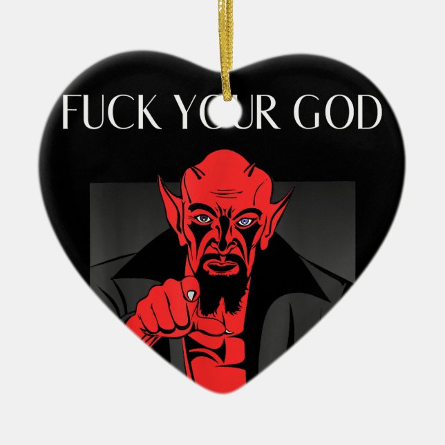 Aist Goat Satan Baphomet GIft Ceramic Ornament (Front)