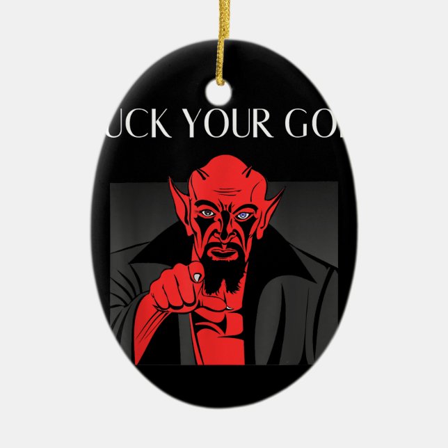 Aist Goat Satan Baphomet GIft Ceramic Ornament (Front)
