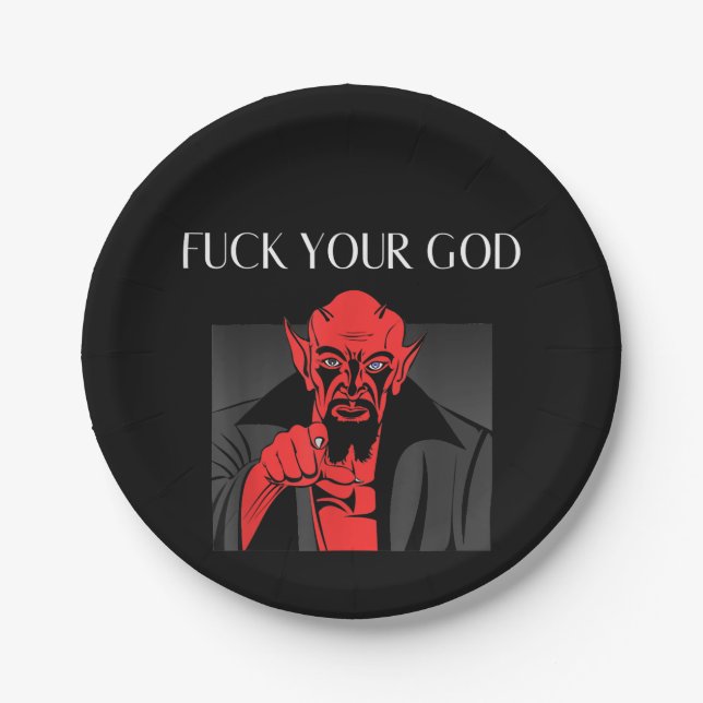 Aist Goat Satan Baphomet GIft Paper Plate (Front)