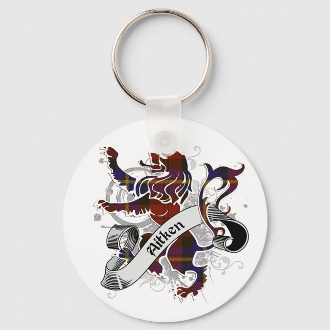 Aitken Tartan Lion Keychain (Front)