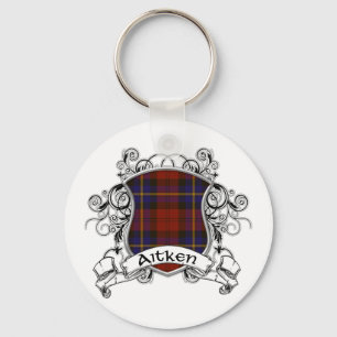 Aitken Tartan Shield Keychain