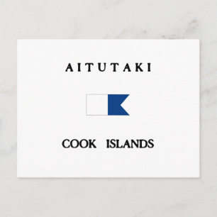 Aitutaki Cook Islands Alpha Dive Flag Postcard
