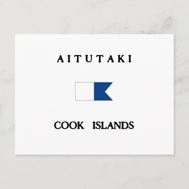 Aitutaki Cook Islands Alpha Dive Flag Postcard (Front)