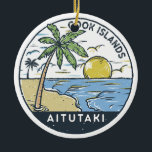 Aitutaki Cook Islands Vintage Ceramic Ornament<br><div class="desc">Aitutaki vector art design. Aitutaki is one of the Cook Islands,  which are in the South Pacific. It consists of a main island,  a turquoise lagoon and a surrounding barrier reef.</div>