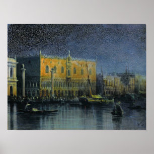 Aivazovsky - Palace Rains In Venice By Moonlight … Poster