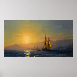 Aivazovsky - Sunset At Sea 1877 Poster