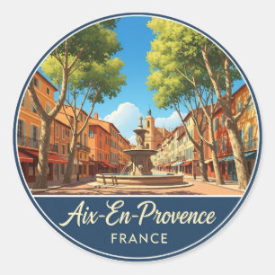 Aix-en-Provence France Travel Classic Round Sticker