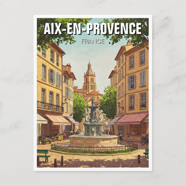 Aix-en-Provence France Travel Postcard (Front)