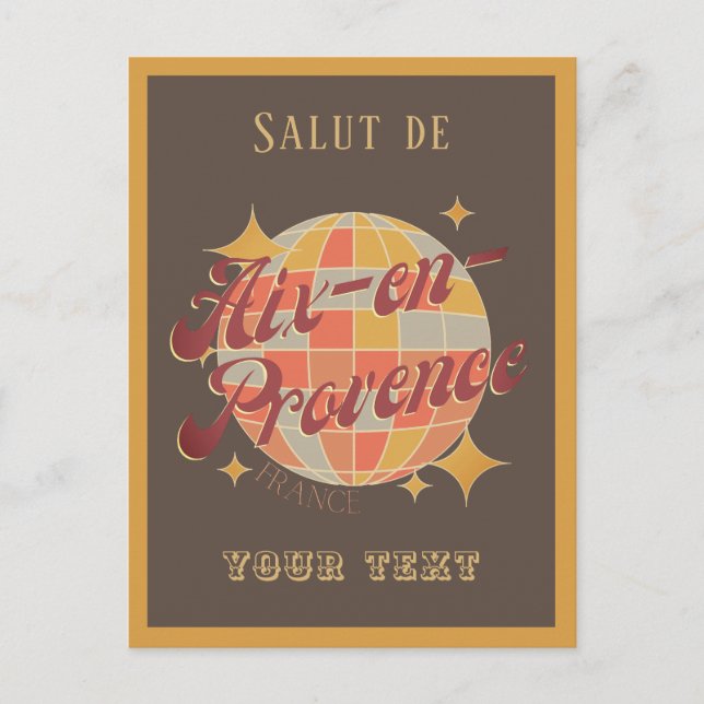 Aix en provence salut Retro Vintage Postcard (Front)