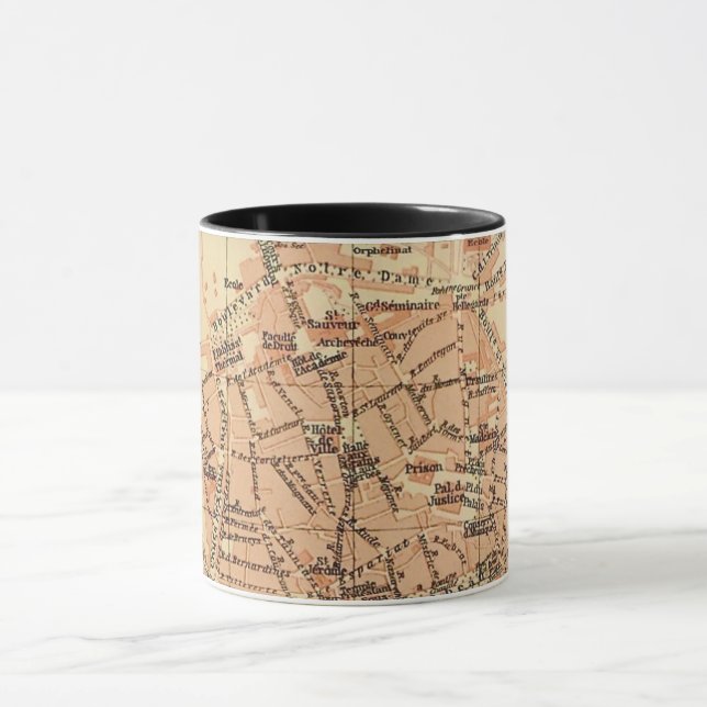 Aix France Vintage Map Postcard Mug (Center)