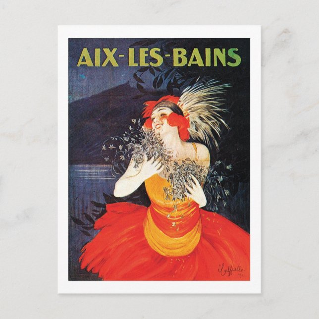 Aix Les Bains Travel Poster Postcard (Front)