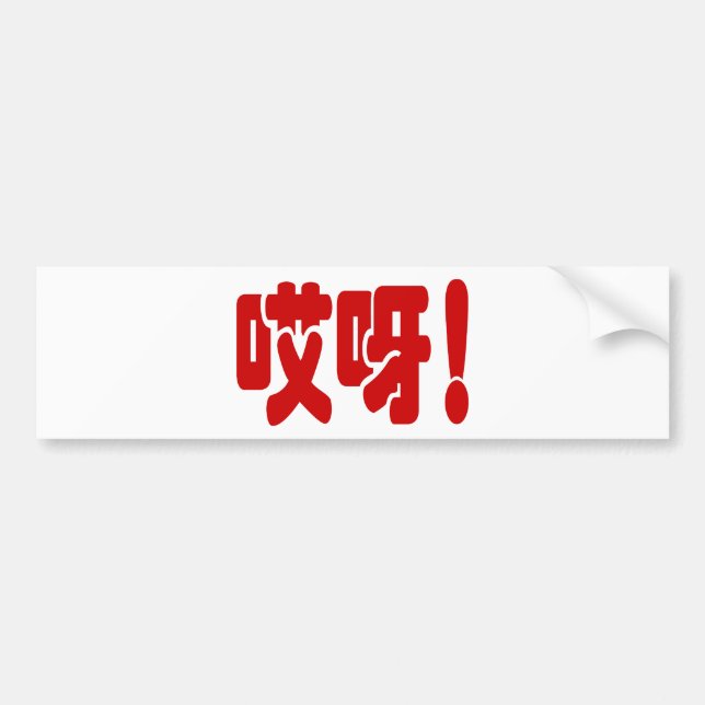 Aiya! 哎呀! OMG! Chinese Hanzi Language Bumper Sticker (Front)