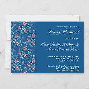 Aiyana Floral Batik Rehearsal Dinner Invitation 3
