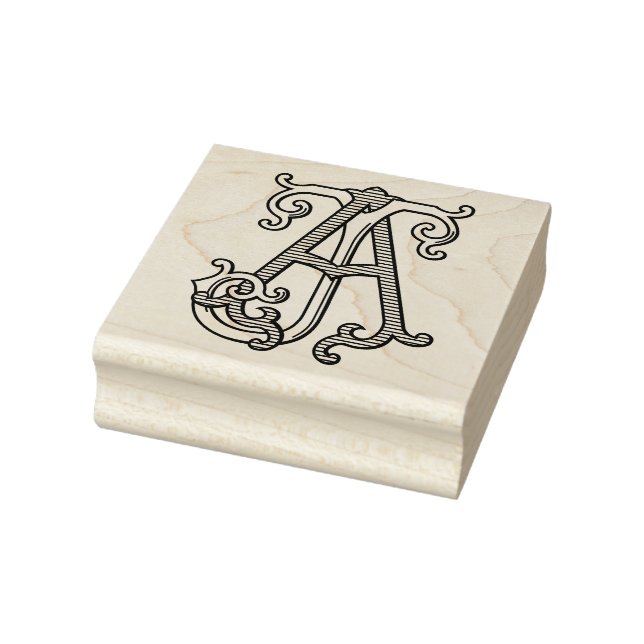 AJ Monogram JA Monogram Rubber Ink Stamp (Stamp)