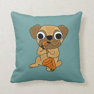 AJ- Pug Playing Saxophone Pillow
