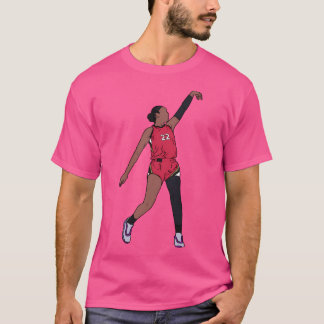 A'Ja Wilson Holds The Release T-Shirt