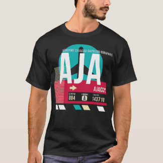 Ajaccio Corsica AJA Airport Code Baggage Tag E T-Shirt