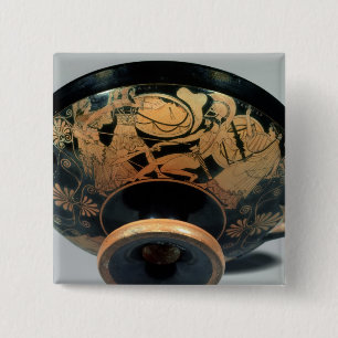 Ajax, urged on by Athena 2 Inch Square Button