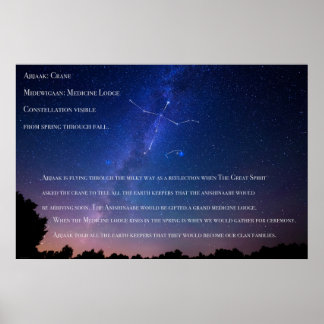 Ajijaak and Midewigaan Ojibwe constellation poster