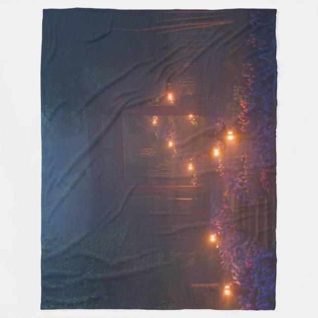 Ajisai no Kaidan (Night) Fleece Blanket (Front)
