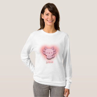 Ajolote Kawaii Tierno With Brilliant Hearts T-Shirt