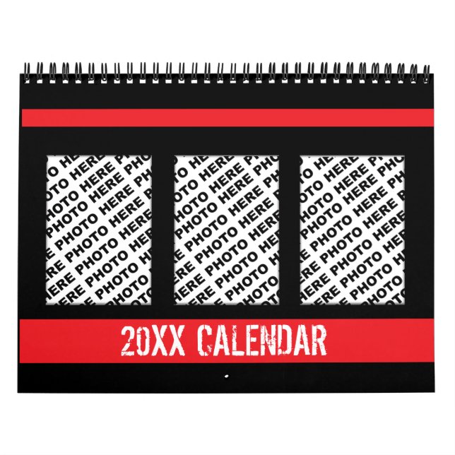 Ajouter 34 Photos Dans Un Calendrier Rouge Noir (Protection)
