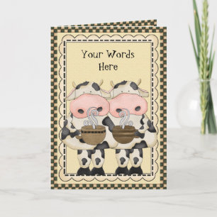 Ajouter des mots Carte de voeux Coffee Cow