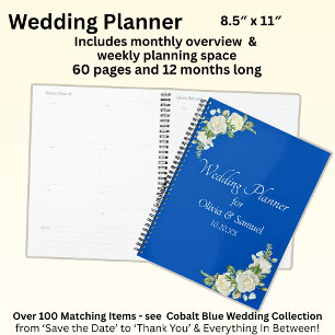 Ajouter des noms et des dates Cobalt Blue & White 