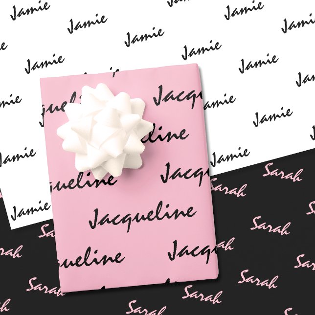 Ajouter des noms sur du papier d'enveloppement bla (Depiction of wrapping paper set)