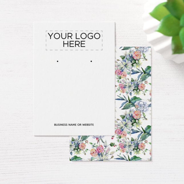 Ajouter le logo Fleurs aquarelles Earrage Cartes d (Bureau)