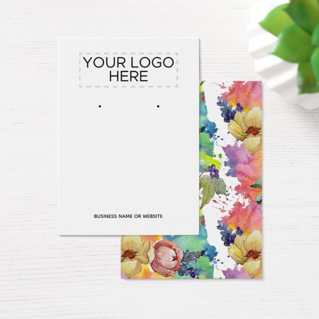Ajouter le logo Fleurs aquarelles Earrage Cartes d (Bureau)