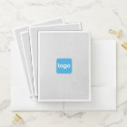 Ajouter le logo Gris Faux Linen Dossier de poche