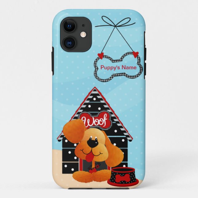 Ajouter le nom de votre chiot - Coque iPhone 11 (Dos)