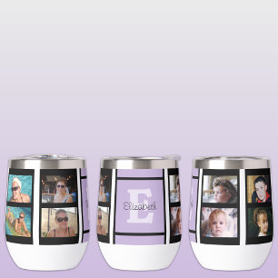 Ajouter le nom initial 8 photos violet et noir