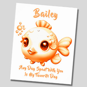 Ajouter le nom Texte, Poster bébé Poisson Or Poiss