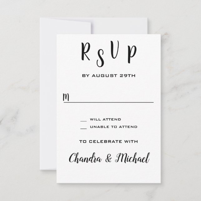 Ajouter les cartes RSVP de réponse du Mariage de n (Devant)