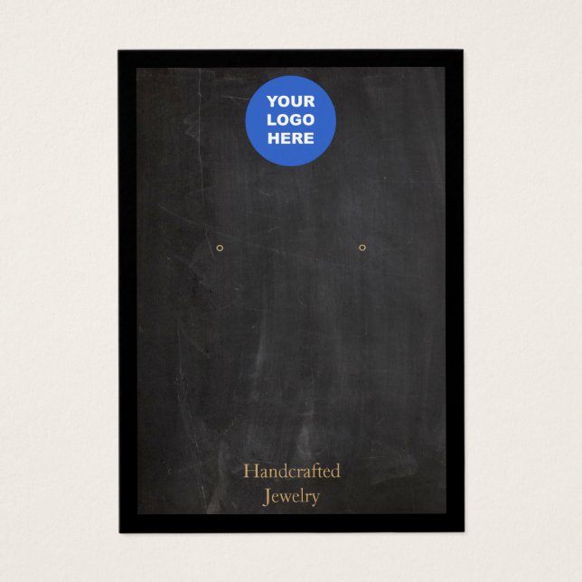 Ajouter Logo Black Rustic Earring Carte d'affichag (Devant)