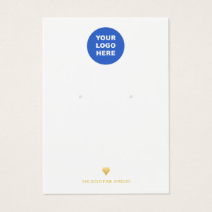 Ajouter Logo Earring Display Card Gold Diamond Ico