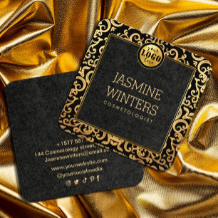 Ajouter Logo Gold Luxury Frame Carte de visite