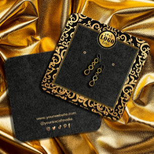 Ajouter Logo Gold Luxury Frame Earrage Carte d'aff
